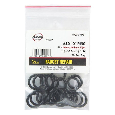 Danco Danco 11/16 in. D X 1/2 in. D Rubber O-Ring 20 pk 35727W